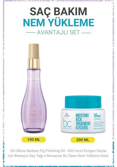 Barbary Fig Finishing Oil - Besleyici Saç Yağı + Bc Clean Nem Yükleme Kürü