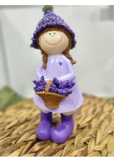 Lavanta Tutan Kız Bahçe Cücesi 23x10cm