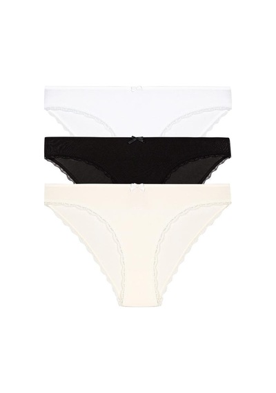 3 Lü Paket Şahin Bayan Kenar Dantelli Likralı Bikini Külot 30622 Çok Renkli 3 Lü Paket Şahin Bayan Kenar Dantelli Likralı Bikini Külot 30622 Çok Renkli