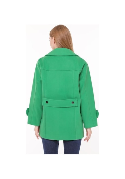 Dip Moda Kadın Kısa Yün Kaşe Kaban Dppltn04 - Benetton Yeşili Yeşil