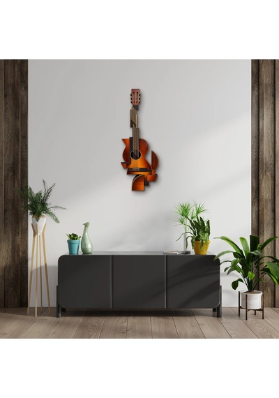 Geometrik Gitar - Metal Tablo - Dec0188 33 X 90 Cm Çok Renkli