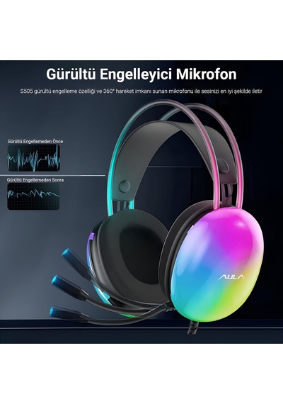S505 Rgb Usb Gaming Mikronfonlu Oyuncu Kulaklığı Pembe
