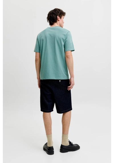Jack & Jones Jprblaoscar Erkek Tişört Kısa Kollu Pamuklu Şık Günlük Yeşil