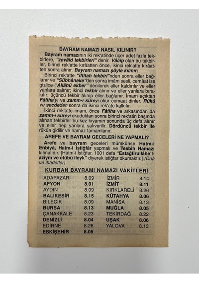 30 Aralık 2006 Takvim Yaprağı - Nostaljik Koleksiyonluk Takvim Yaprağı