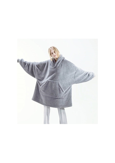 Mulberry Wellsoft Kapşonlu Giyilebilir Tv Battaniyesi Unise x Over Size - Gri