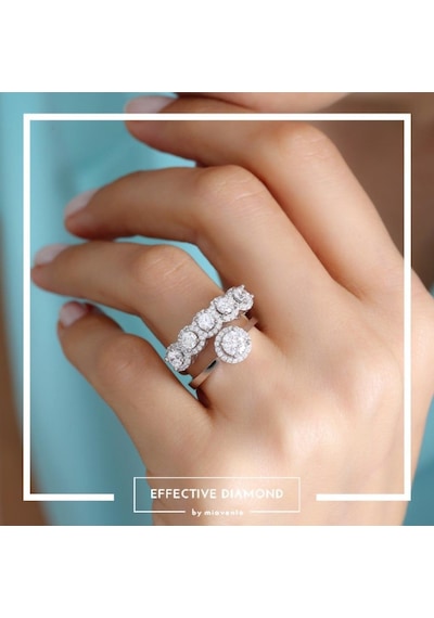Mia Vento Effective Diamond Büyülü Işıltı Beştaş Gümüş Yüzük