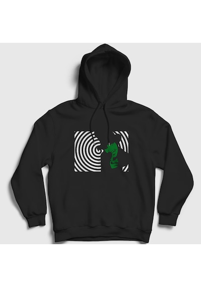 Presmono Unisex Spiral Marilyn Manson Kapüşonlu Sweatshirt Siyah