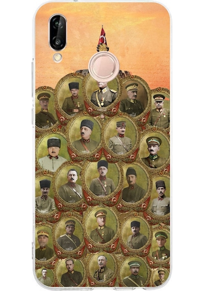 Huawei P20 Lite Uyumlu Atatürk Ve Kurtuluş Savaşı Komutanları Baskılı Silikon Kılıf Renkli