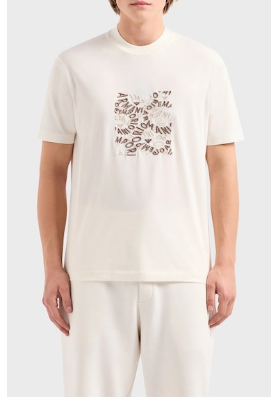 Emporio Armani Erkek T Shirt 3d1tg3 1jpzz 01a2 Ekru Ekru