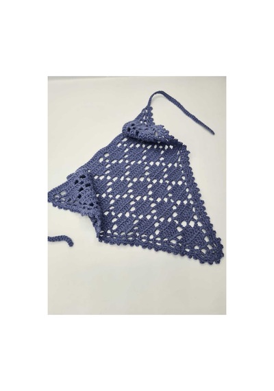 Örgü Bandana Saç Bandanası Lacivert