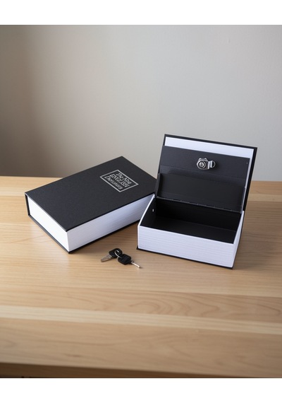 Kitap Görünümlü Kasa, 18x11.5x5.5 Cm, Anahtarlı Metal Gizli Kasa