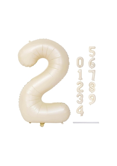 2 Rakam Krem Folyo Balon 34 İnç 76-82 Cm