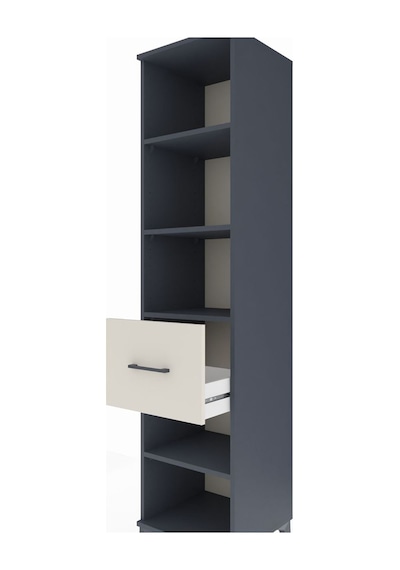 Hyperion Dolap 4 Raflı Tek Çekmeceli 44x44x195 Antrasit-aytaşı Antrasit