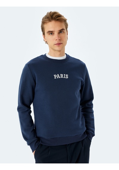 Koton Bisiklet Yaka Pamuk Karışımlı Şardonlu Slogan İşlemeli Sweatshirt Lacivert 5wam70234mk Lacivert Koton Bisiklet Yaka Pamuk Karışımlı Şardonlu Slogan İşlemeli Sweatshirt Lacivert 5wam70234mk Lacivert