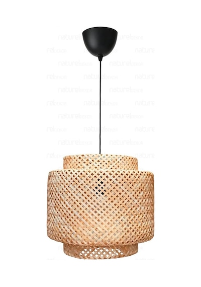 Sinnerlig Bambu Avize 40cm- İskandinav, Modern, Bohem, Rattan Avize, Aydınlatma Bambu