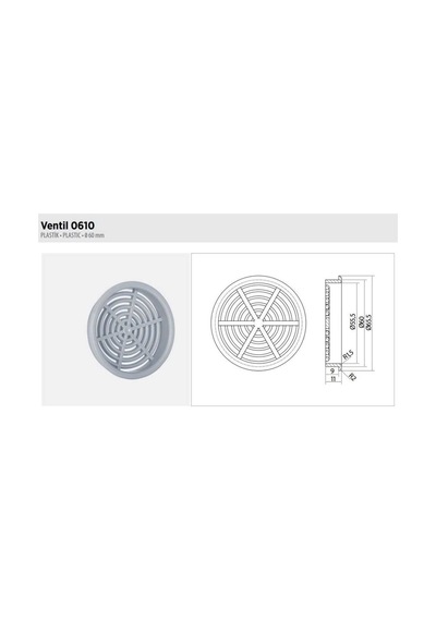 Albatur Plastik Yuvarlak Menfez Krom 60mm 141-0610-1800