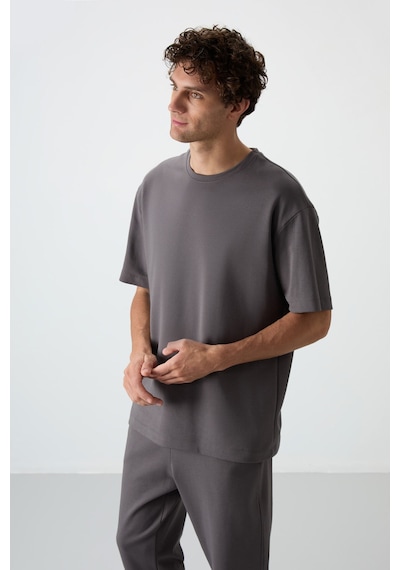 Tommy Life Koyu Gri Pamuklu Kalın Yumuşak Dokulu Oversize Fit Basic Erkek Eşofman Takım - 85251 Koyu Gri Tommy Life Koyu Gri Pamuklu Kalın Yumuşak Dokulu Oversize Fit Basic Erkek Eşofman Takım - 85251 Koyu Gri