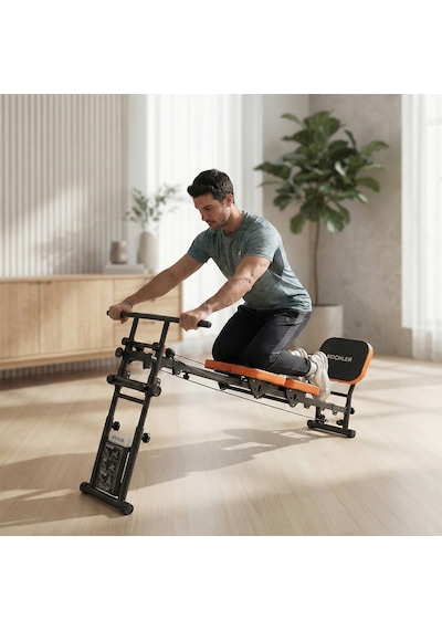 Yeni Nesil Çok Fonksiyonlu Ayarlanabilir Spor Bench Sehpası Direnç Lastikli, Katlanabilir Ve Teker