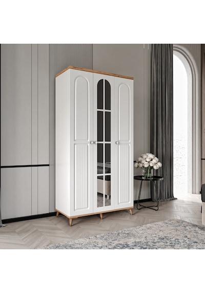 Bohem 3 Kapaklı Aynalı Komple Mdf Gardırop - Elbise Dolabı Bohem 3 Kapaklı Aynalı Komple Mdf Gardırop - Elbise Dolabı