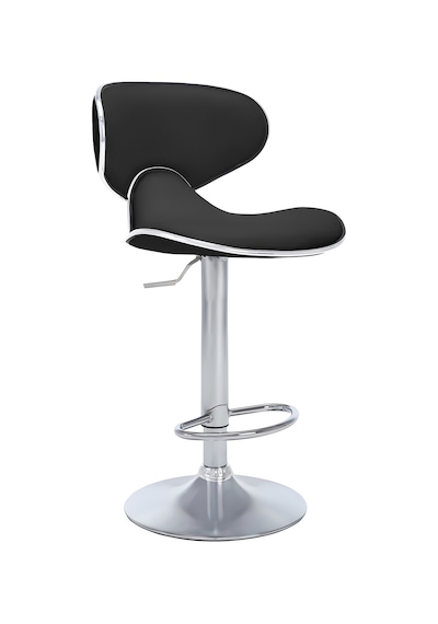 Bürocci Zen Bar Taburesi - Siyah Modern Deri Metal Ataklı Yüksek Tezgah Sandalyesi - 9549s0481 Siyah