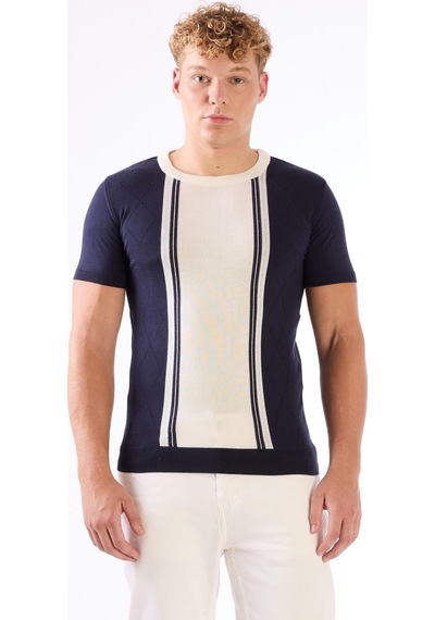 Dufy O Yaka Triko Tshirt Lacivert