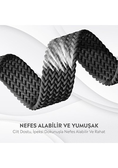 Ayrex Apple Watch Series Se/11/10/9/8/7/6/5/4/3 İle Uyumlu Kumaş Kordon 46mm/45mm/44mm, Series 10 42mm/41mm/40mm/38mm