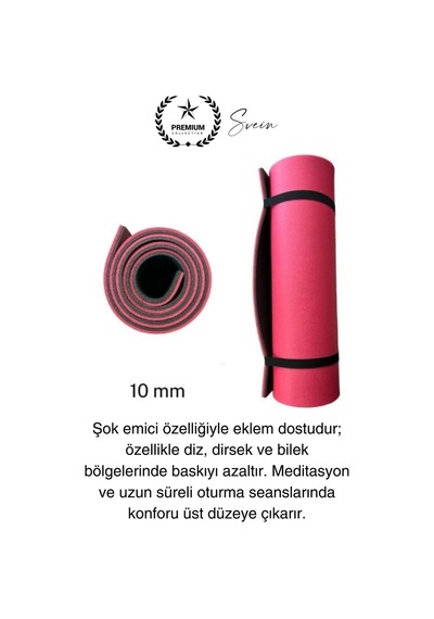 Premium 180 Cm Çift Taraflı Kaymaz Yoga Meditasyon Minderi Taşıma Askılı Rahat Su Geçirmez Mat Diğer Çok Renkli