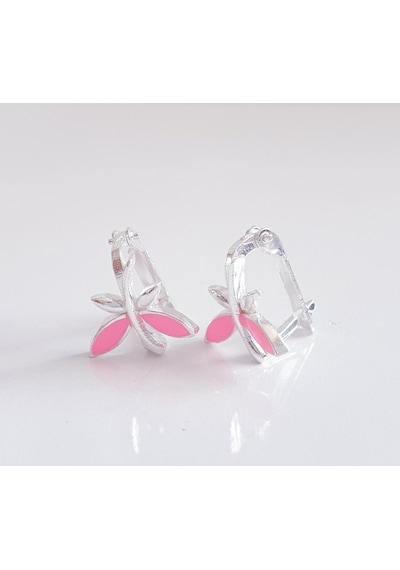 Pembe Kanatlı Yusufçuk Model Gümüş Çocuk Küpesi