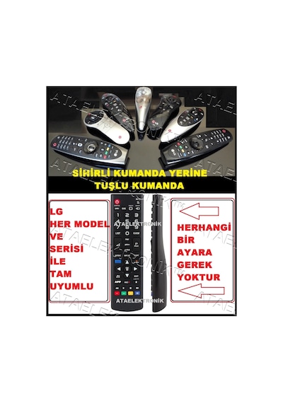 Lg Akıllı Magic Sihirli Kumanda Yerine Uyumlu Tuşlu Kumanda Kısa
