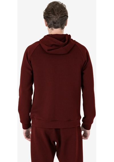 Lescon Bordo Erkek Fermuarlı Kapüşonlu Sweatshirt 23n-1121
