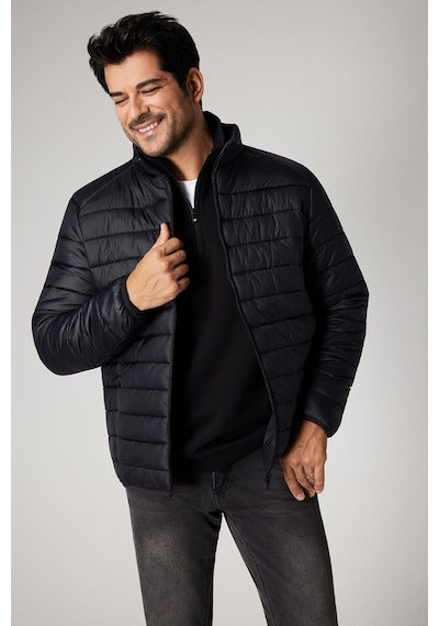 Ac&Co / Altınyıldız Classics Standart Fit Normal Kesim Dik Yaka Erkek Mont Siyah