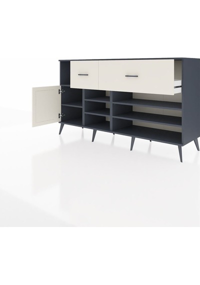 Kronos Konsol 6 Raflı 2 Çekmeceli Tek Kapaklı 176x59x99 Antrasit-aytaşı Aytası - Antrasıt Kronos Konsol 6 Raflı 2 Çekmeceli Tek Kapaklı 176x59x99 Antrasit-aytaşı Aytası - Antrasıt