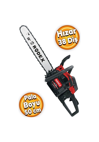 Rodex Rdx2504 Benzinli Hızar Ağaç Kesme Motoru 50 Cm 38 Diş