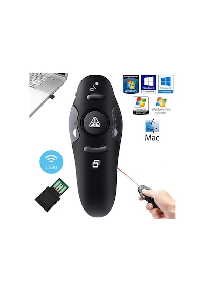 Apera An-77 Powerpoint Kablosuz Sunum Kumandası Işıklı Çok Renkli