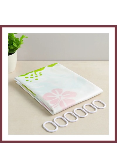 Storeşahin Pvc Banyo Duş Perdesi 90x180 Cm - 2'li, 12 Halka Shn0720 Çok Renkli