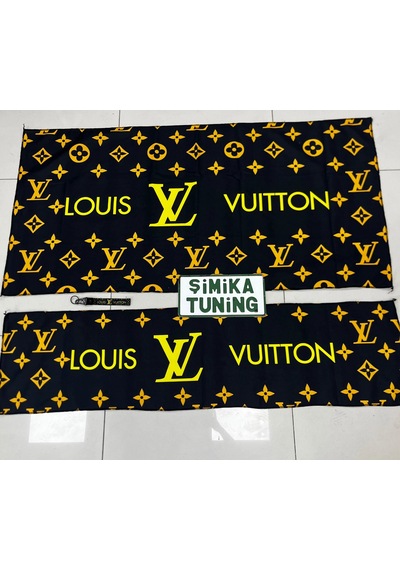 Siyah Louıs Vuıtton Torpido Ve Sırt Havlusu Seti 2 Adet Torpido 35x135 , Sırt 70 X 135 Anahtarlık