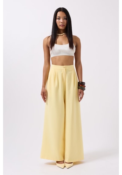 Etiler Collection Casual Yüksek Bel Pantolon Sarı