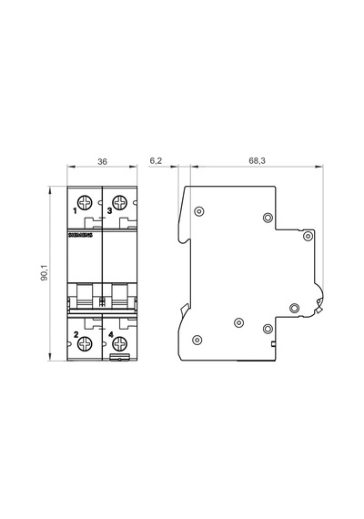 Sıemens 5Sl6201-7 Otomatik Sigorta 1A C Tipi 2Faz - 6Ka