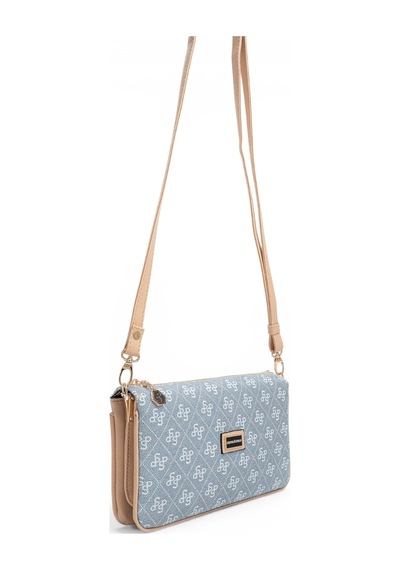 Silver & Polo Silver Polo Mavi - Ten Monogram Kadın Çapraz Çanta Sp1291