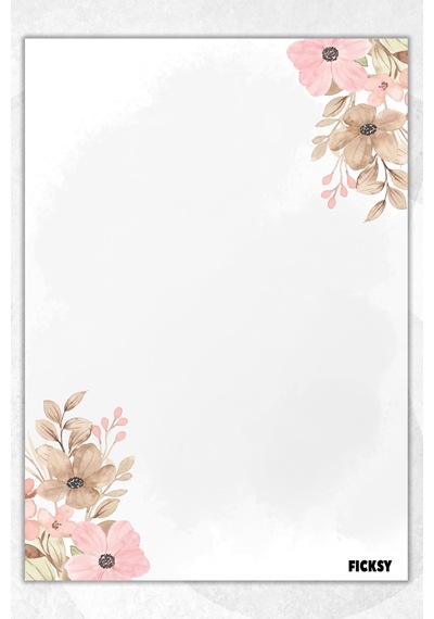 A5 Çiçek Bloknot Çizgisiz Defter - 50 Yaprak - Memopad - Notepad - Not Defteri - Not Kağıdı - 1716 Çok Renkli