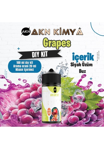 Grapes Dıy Kit Siyah Üzüm Buz Gıda Aroması %20 Oranda Aroma İçerir Hazır Değildir 100 Ml