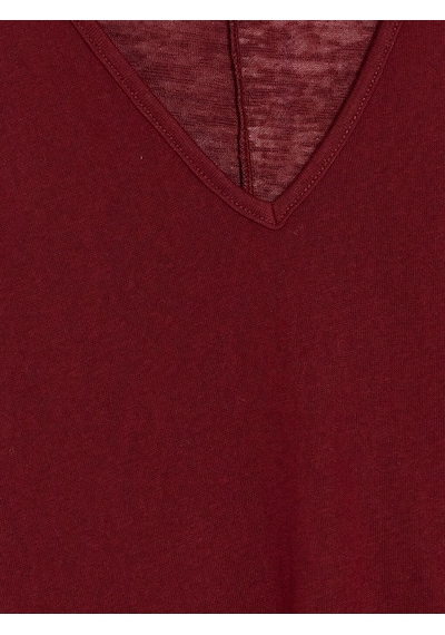 Lcw Everyday Bordo V Yaka Kadın Tişört
