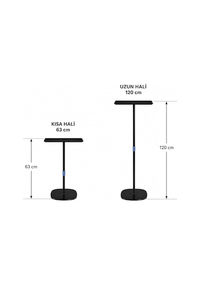 Coverzone Projektör Standı Ayarlanabilir Yükseklikli Zemin Tipi Projeksiyon Cihazı Standı 63-120 Cm Eğilebilir Tep