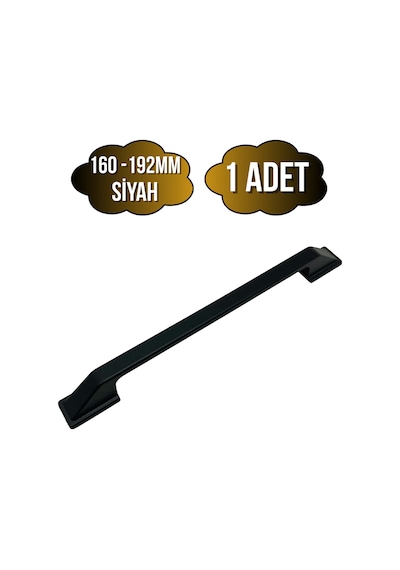 Vera Siyah Metal Dolap Kulpu Mobilya Ve Mutfak Dolap Kulpu Siyah 160-192mm 1 Adet Siyah
