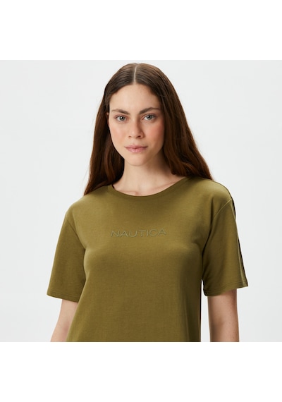 Nautica Kadın Yeşil Relaxed Fit Kısa Kollu Elbise Düz 45d412t Yeşil