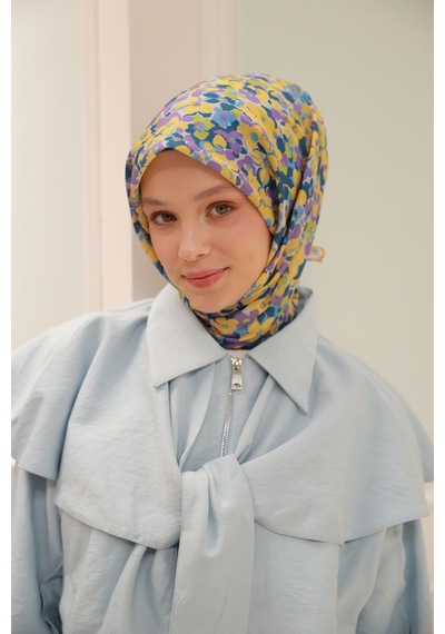 Silk Home Soft Eşarp 73081-29 Taş, Eflatun, Petrol Mavisi, Fıstık Yeşili, Mavi