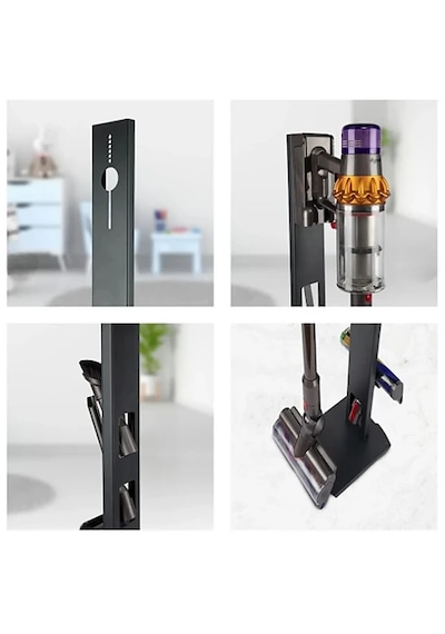 Api Desing Dyson Uyumlu Metal Dikey Süpürge Standı Siyah Renk V15 - V12 - V11 - V10 - V8- V7- V6 Ve Tüm Şarjlı Süpürge Modelleri İle Uyumlu