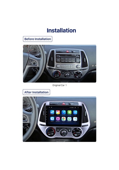 Hyundaı İ20 Manual Ac 2008-2012 Multimedya Navigasyon Usb Kamera Carplayer 4 Ram