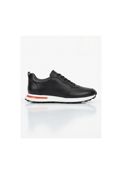 Crc Ayakkabı Premium %100 Hakiki Deri Hakiki Erkek Sneaker / Şık Ve Rahat Spor Ayakkabı Siyah