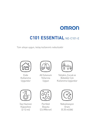 Omron C101 Essential, Tüm Ailenin Kullanımına Uygun Nebulizatör